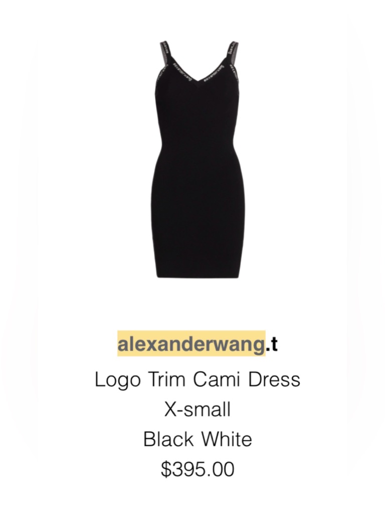 Alexanderwang Logo Trim Cami Dress Xs